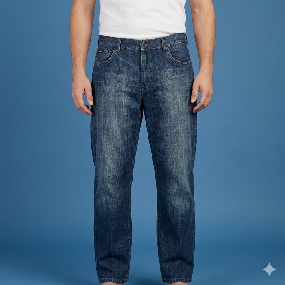 Calvin Klein Jeans Men's Straight Leg Denim Dark Wash‎ Faded Size 38